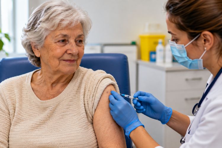 vacunacion de persona mayor por la gripe